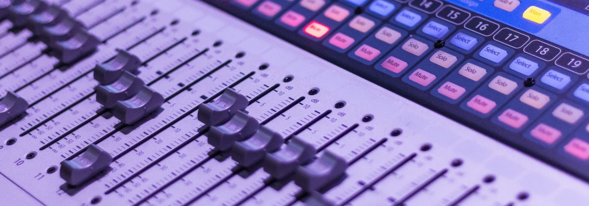 Mixing console equalizer section with bass, mid and treble controls