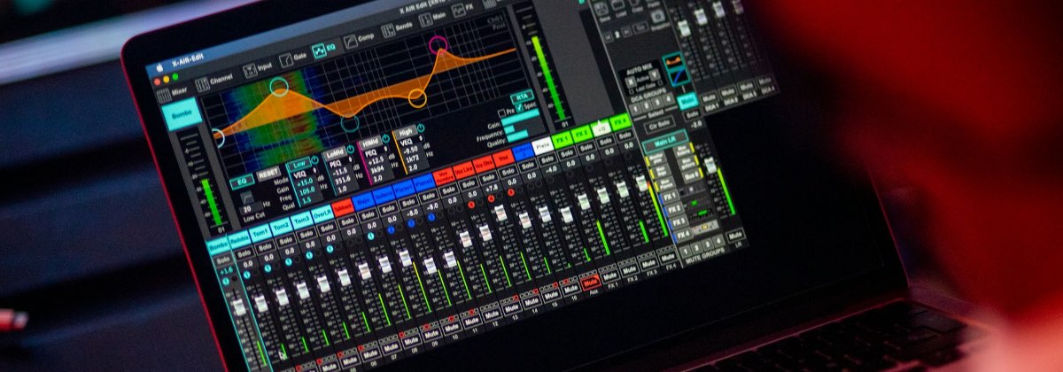 DJ console with a display showing the tempo of a track