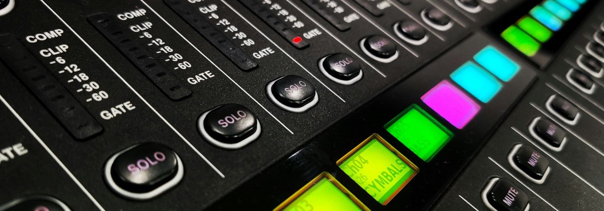 Graphic equalizer showing frequency bands and their levels