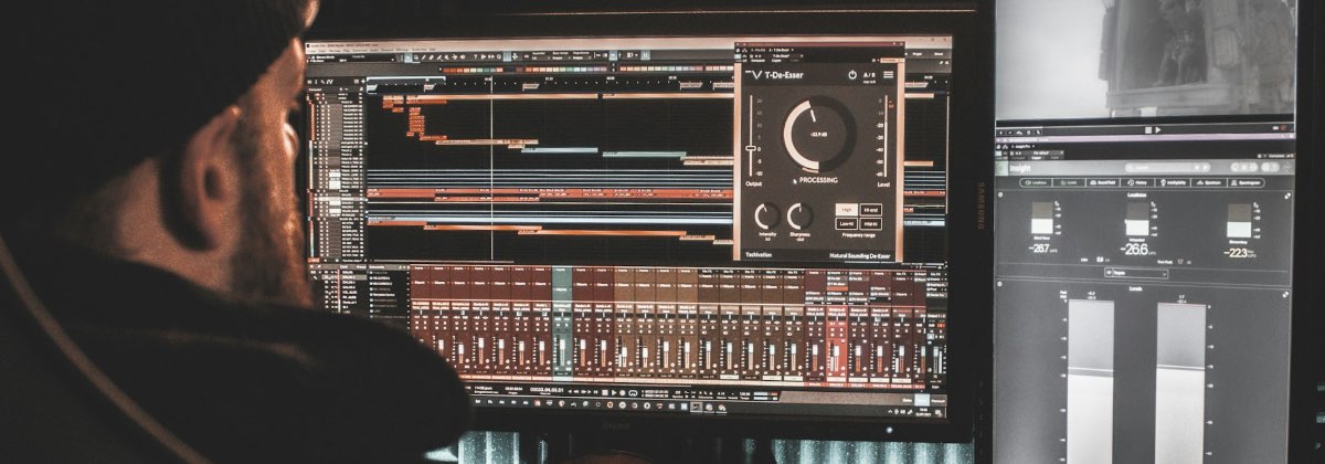 Digital audio workstation showing LUFS and true peak meters