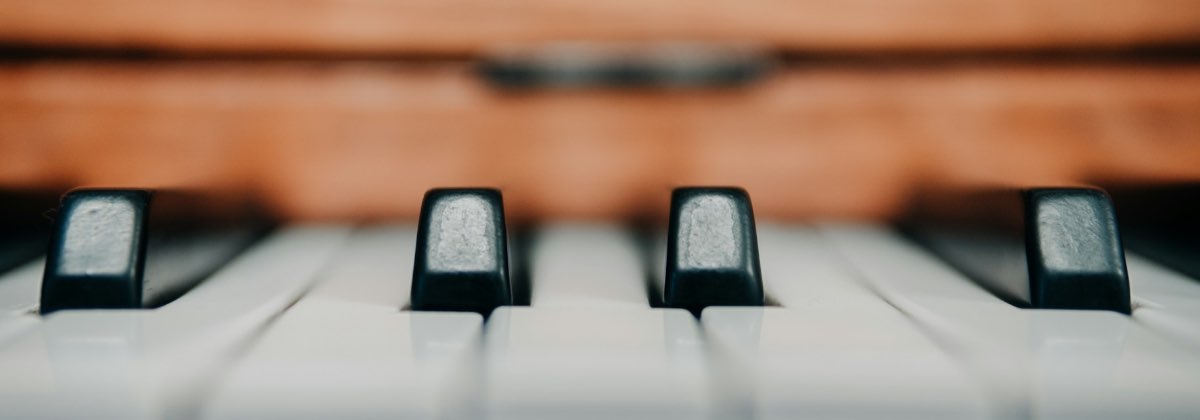 Close-up of a piano keyboard